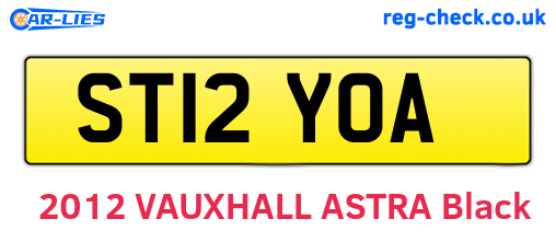 ST12YOA are the vehicle registration plates.