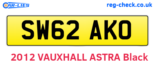 SW62AKO are the vehicle registration plates.