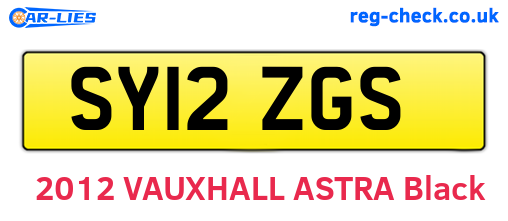 SY12ZGS are the vehicle registration plates.