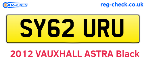 SY62URU are the vehicle registration plates.