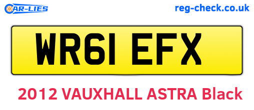 WR61EFX are the vehicle registration plates.