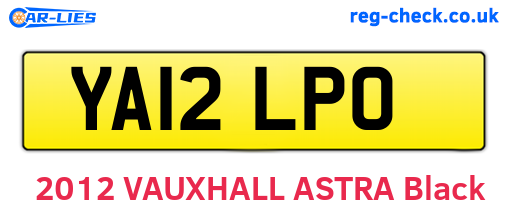 YA12LPO are the vehicle registration plates.