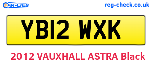 YB12WXK are the vehicle registration plates.