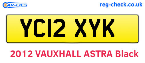 YC12XYK are the vehicle registration plates.
