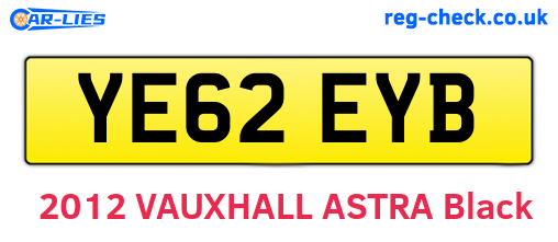 YE62EYB are the vehicle registration plates.