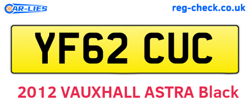 YF62CUC are the vehicle registration plates.