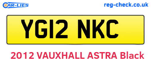 YG12NKC are the vehicle registration plates.