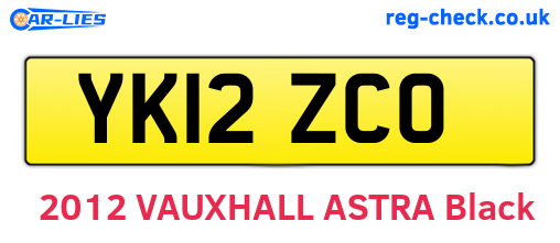 YK12ZCO are the vehicle registration plates.