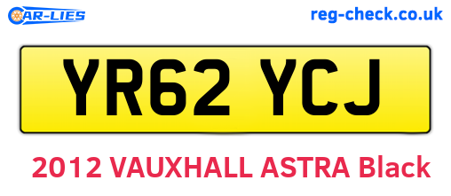 YR62YCJ are the vehicle registration plates.