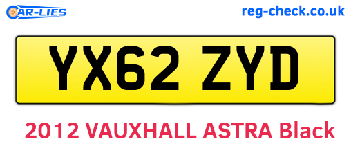 YX62ZYD are the vehicle registration plates.
