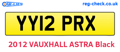 YY12PRX are the vehicle registration plates.