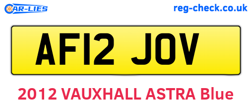 AF12JOV are the vehicle registration plates.