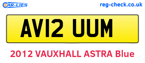 AV12UUM are the vehicle registration plates.