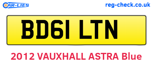 BD61LTN are the vehicle registration plates.