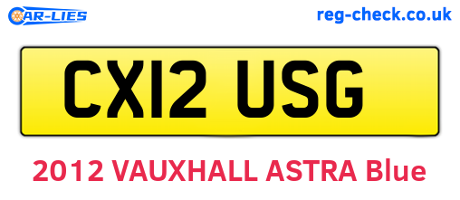 CX12USG are the vehicle registration plates.