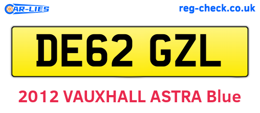 DE62GZL are the vehicle registration plates.