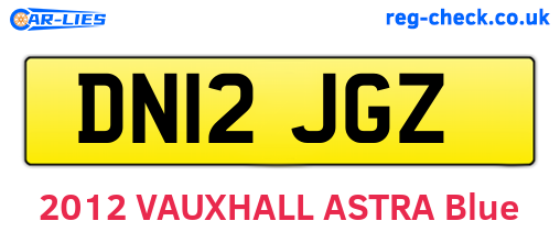DN12JGZ are the vehicle registration plates.