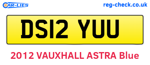 DS12YUU are the vehicle registration plates.