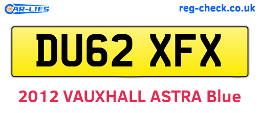 DU62XFX are the vehicle registration plates.