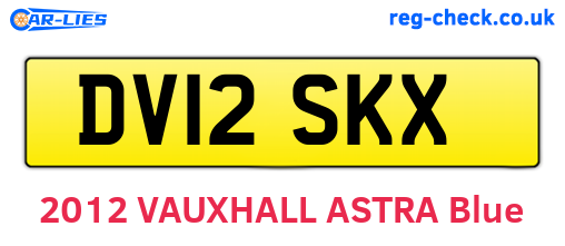 DV12SKX are the vehicle registration plates.
