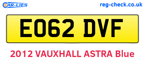EO62DVF are the vehicle registration plates.