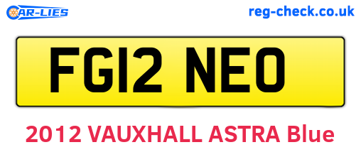 FG12NEO are the vehicle registration plates.