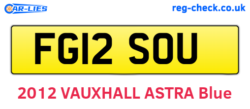 FG12SOU are the vehicle registration plates.