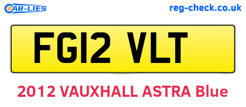 FG12VLT are the vehicle registration plates.