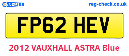 FP62HEV are the vehicle registration plates.