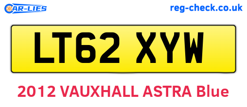 LT62XYW are the vehicle registration plates.