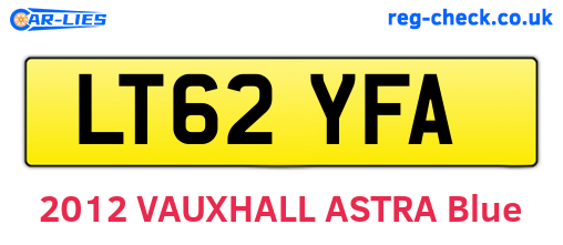 LT62YFA are the vehicle registration plates.