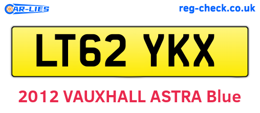 LT62YKX are the vehicle registration plates.