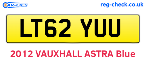 LT62YUU are the vehicle registration plates.