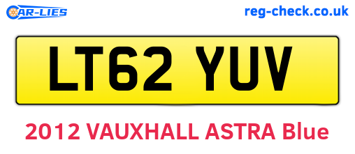 LT62YUV are the vehicle registration plates.
