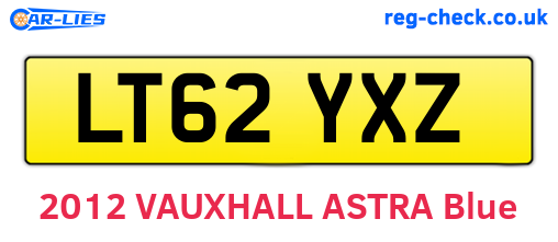 LT62YXZ are the vehicle registration plates.