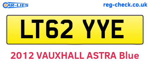 LT62YYE are the vehicle registration plates.