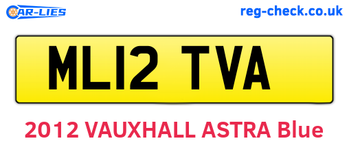 ML12TVA are the vehicle registration plates.
