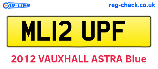 ML12UPF are the vehicle registration plates.