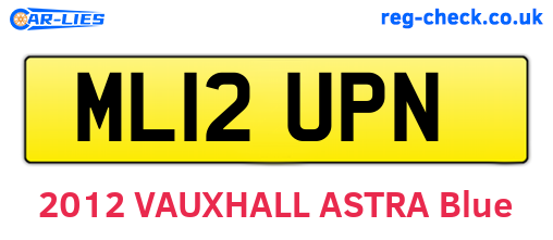 ML12UPN are the vehicle registration plates.