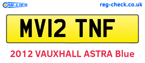 MV12TNF are the vehicle registration plates.