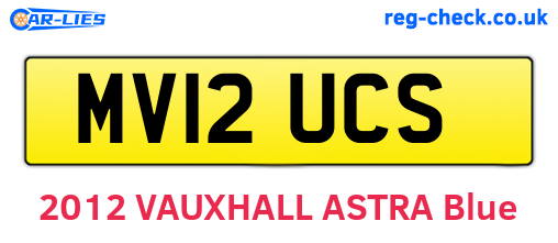 MV12UCS are the vehicle registration plates.