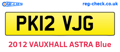 PK12VJG are the vehicle registration plates.