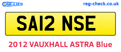 SA12NSE are the vehicle registration plates.