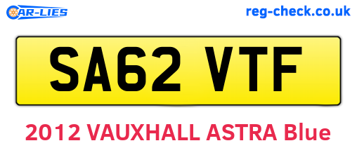 SA62VTF are the vehicle registration plates.