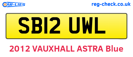 SB12UWL are the vehicle registration plates.