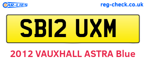 SB12UXM are the vehicle registration plates.
