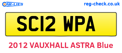 SC12WPA are the vehicle registration plates.