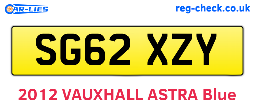 SG62XZY are the vehicle registration plates.
