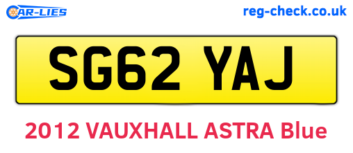 SG62YAJ are the vehicle registration plates.