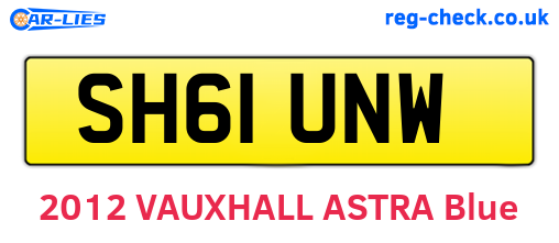 SH61UNW are the vehicle registration plates.